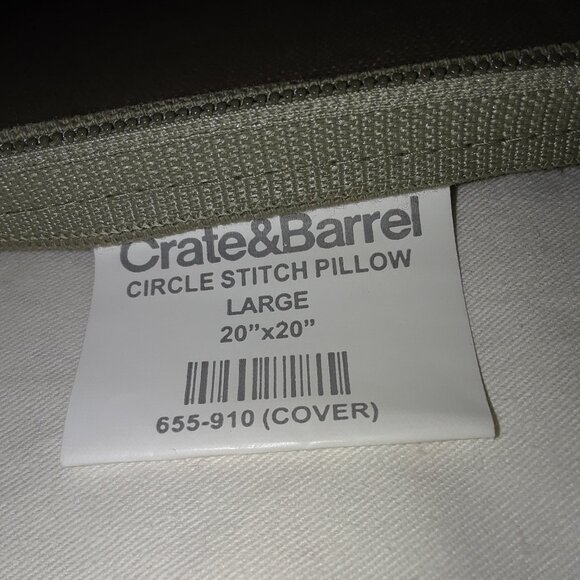 Crate & Barrel Large Circle Stitch Pillow (with Feather/Down insert) - 20 x 20 - Picture 6 of 8
